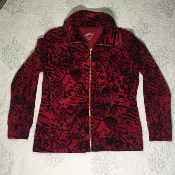 Style & Co. Jackets & Blazers - Style Company sport jacket red & black w/flowers